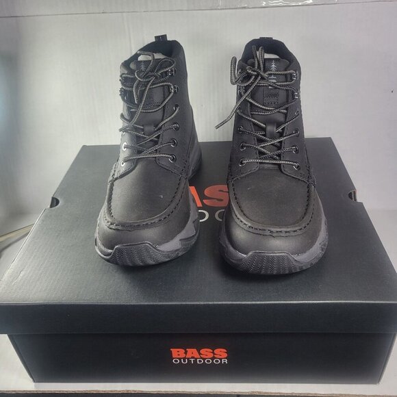 Bass Outdoor Women Black Leather Lace-Up Hiking Boots Size 8.5 - Picture 2 of 7